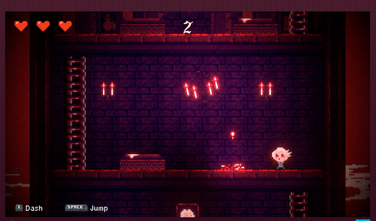 Crimson Sanctum gothic interior scene with stained-glass windows in deep red