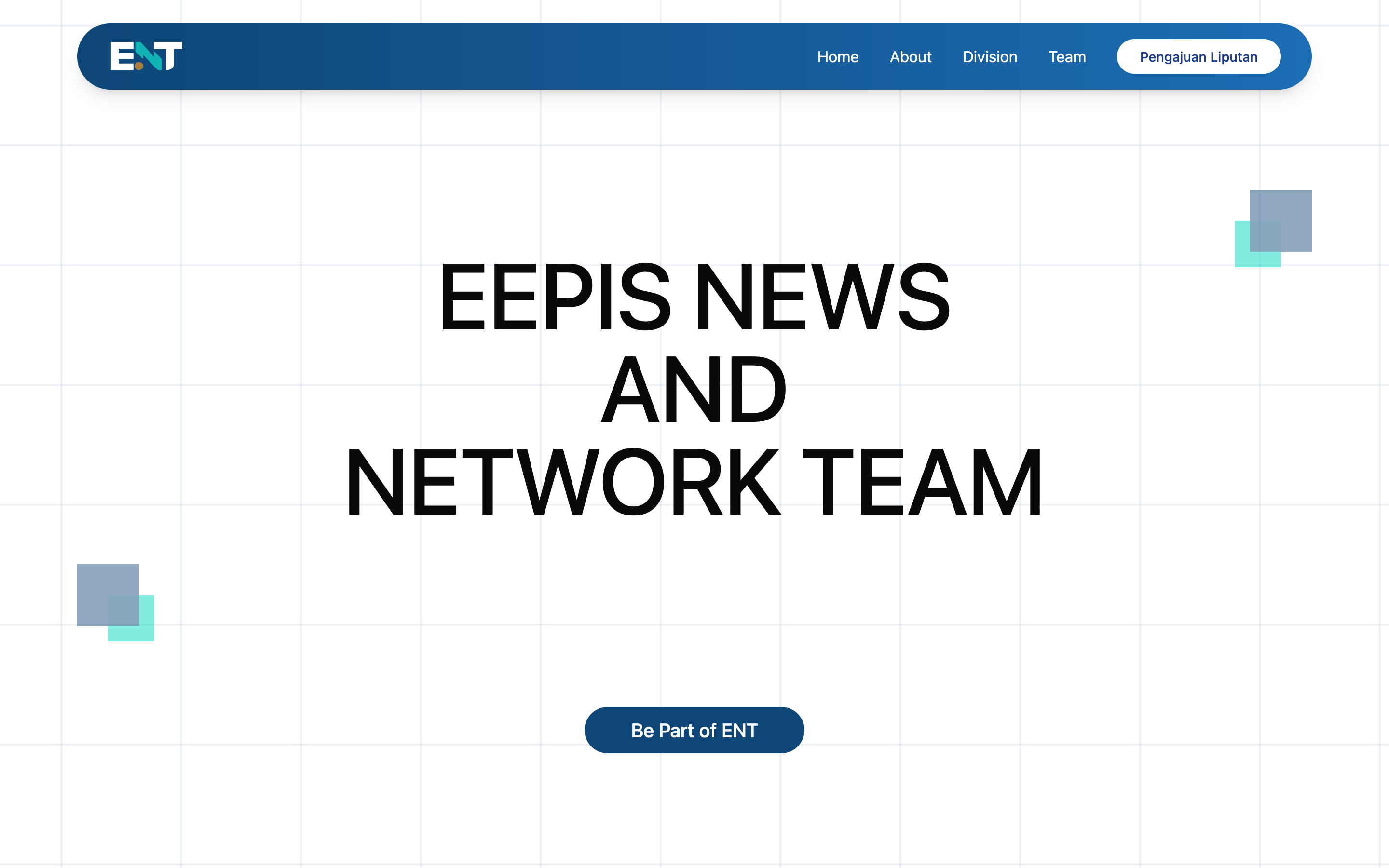 ENT Crews website landing page with the EEPIS News and Network Team header and call-to-action